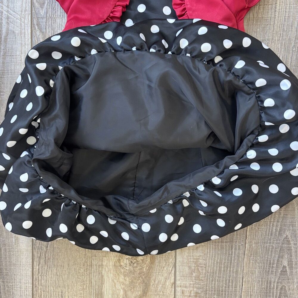Bench Park Kids Girl Toddler Dress Size 2T Red Black Wedding Event Church Minnie - Picture 6 of 9